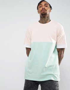 Oversize-футболка в стиле колор блок ASOS - Розовый