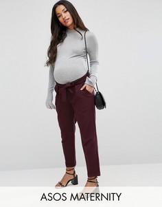 Брюки-галифе с поясом оби ASOS MATERNITY - Красный