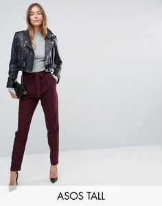 Тканые брюки галифе с поясом оби ASOS TALL - Красный