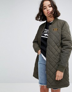 Зеленое удлиненное стеганое пальто Vans Boom Boom - Зеленый