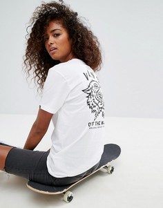 Футболка бойфренда с принтом на спине Vans - Белый