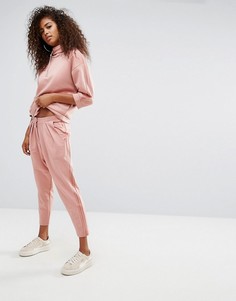 Спортивные штаны с завышенной талией и полупрозрачными вставками Puma - Розовый