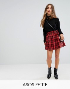 Расклешенная мини-юбка в клетку ASOS PETITE - Мульти