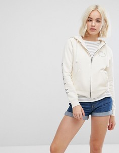 Худи на молнии с логотипом на рукавах Jack Wills - Кремовый