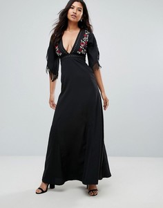 Платье макси с вышивкой Glamorous - Черный