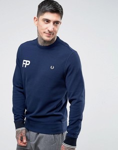 Темно-синий свитшот с круглым вырезом и логотипом Fred Perry - Темно-синий