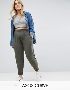 Трикотажные брюки‑галифе ASOS CURVE - Зеленый