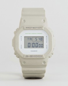 Светло-серые цифровые часы с силиконовым ремешком G-Shock DW-5600M-8ER - Бежевый