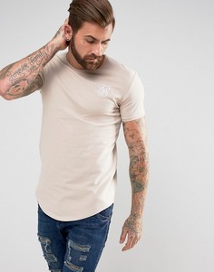 Обтягивающая футболка с логотипом SikSilk - Светло-серый