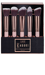 Набор кистей для макияжа rose gold kabuki - Luxie