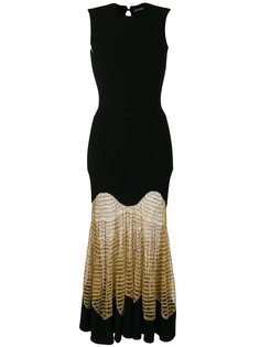 платье с ребристой вставкой Alexander McQueen