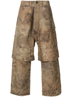 многослойные брюки с графическим принтом Ziggy Chen