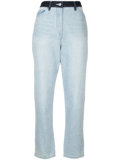 укороченные джинсы с контрастным поясом   Cyclas