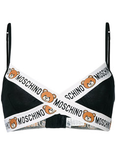 треугольный бюстгальтер с логотипом Moschino