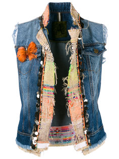 декорированная джинсовая жилетка Alessandra Chamonix