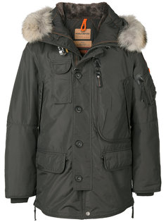 пуховик с капюшоном с меховой оторочкой Parajumpers