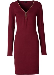 Вязаное платье на молнии (бордовый) Bonprix
