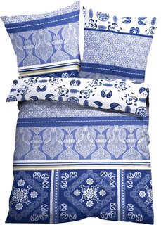 Постельное белье Надя, линон (синий) Bonprix