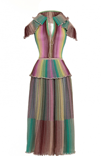 Плиссированное платье с открытыми плечами и спиной M Missoni