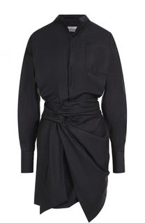 Шерстяное платье-рубашка с драпировкой Isabel Marant Etoile