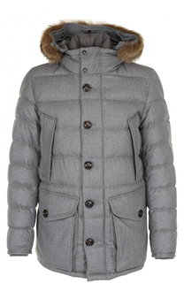 Шерстяная пуховая парка Rethel на молнии с капюшоном Moncler