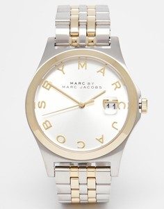 Часы на узком двухцветном браслете Marc By Marc Jacobs - Серебряный