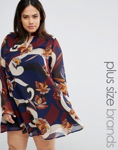 Платье с принтом колор блок в стиле ретро Alice & You - Мульти