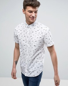 Рубашка с короткими рукавами и птицами Brave Soul - Белый