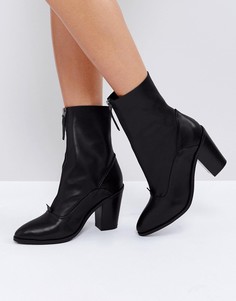 Кожаные ботинки на молнии ASOS EMPEROR - Черный
