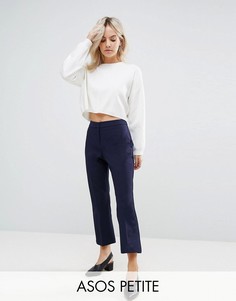 Узкие укороченные брюки с клешем ASOS PETITE - Темно-синий