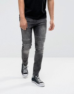 Черные супероблегающие джинсы в байкерском стиле Brooklyns Own - Черный