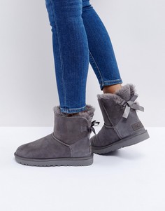 Серые ботинки UGG Mini Bailey Bow II - Серый