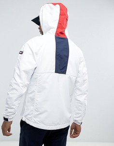 Белая куртка с фирменной полосой и капюшоном Tommy Hilfiger Denim - Белый