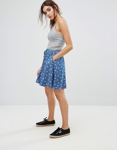 Короткая расклешенная юбка с принтом пейсли Tommy Hilfiger Denim - Синий