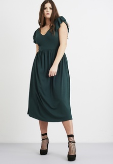 Платье LOST INK PLUS SKATER DRESS WITH FRILL SLEEVE IN RIB