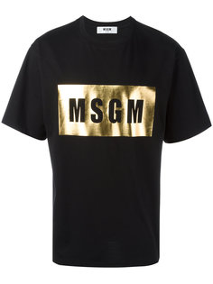 футболка с логотипом металлик MSGM