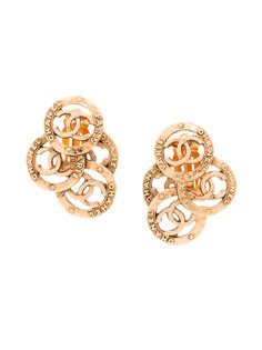 Cutout 4 Round CC Earrings Chanel Vintage