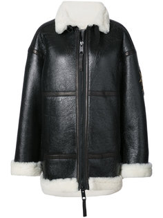 metallic patches oversized jacket Vera Wang