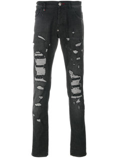джинсы узкого кроя с эффектом потертости Philipp Plein