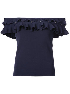 ruffled midi off shoulder dress Jonathan Simkhai