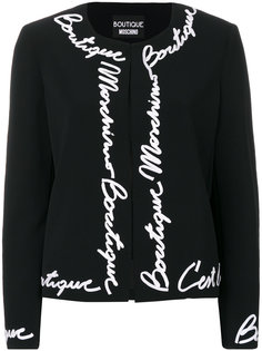 укороченный пиджак с логотипом  Boutique Moschino
