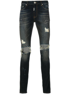 джинсы скинни с эффектом потертости Represent