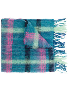 checked frayed scarf Ps By Paul Smith
