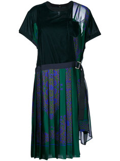 платье-футболка с плиссированной юбкой  Sacai