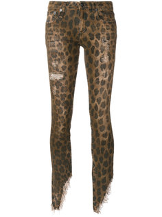 джинсы с леопардовым принтом  R13