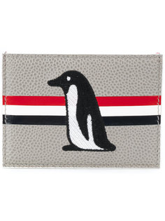 визитница с вышивкой пингвина Thom Browne
