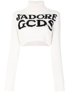 укороченный свитер-водолазка с логотипом  Gcds