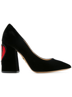 Amanda heart patch pumps Charlotte Olympia