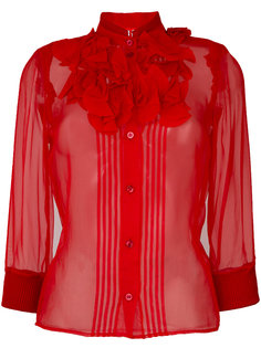 приталенная полупрозрачная рубашка с оборкой  Givenchy