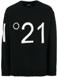 свитер с вышитым логотипом Nº21